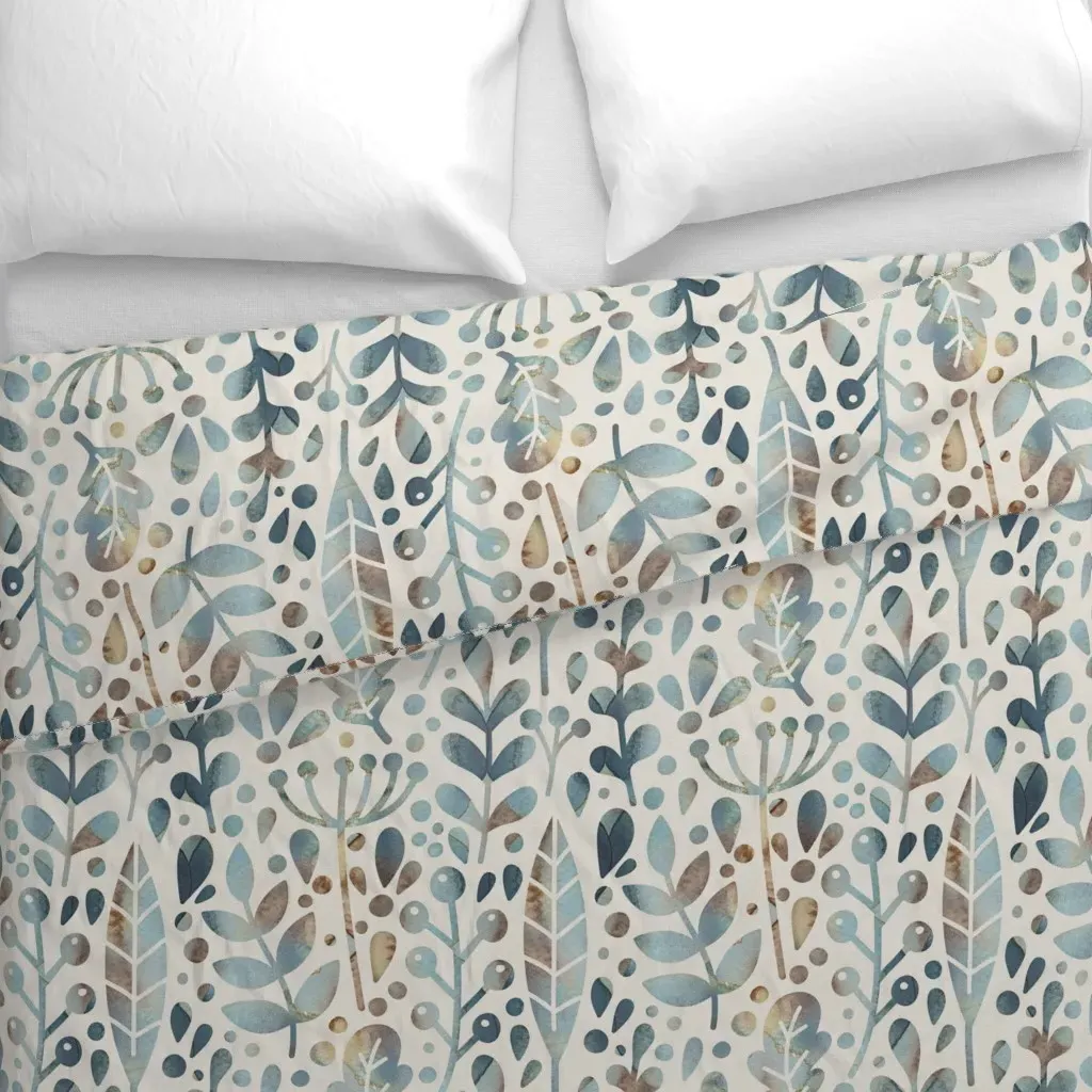 Neutral Retreat Duvet Cover - Dusty Blue alternate view
