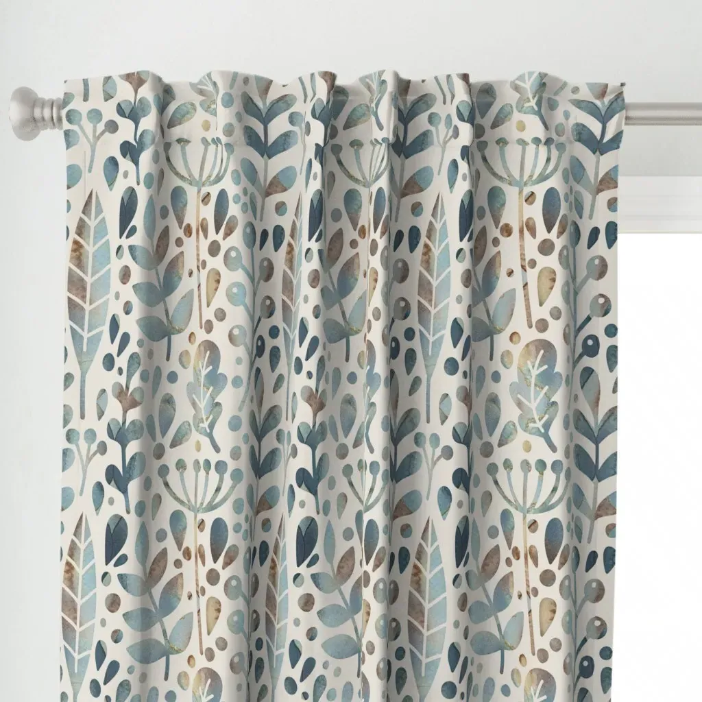 Neutral Retreat Muted Curtain Panel - Dusty Blue alternate view
