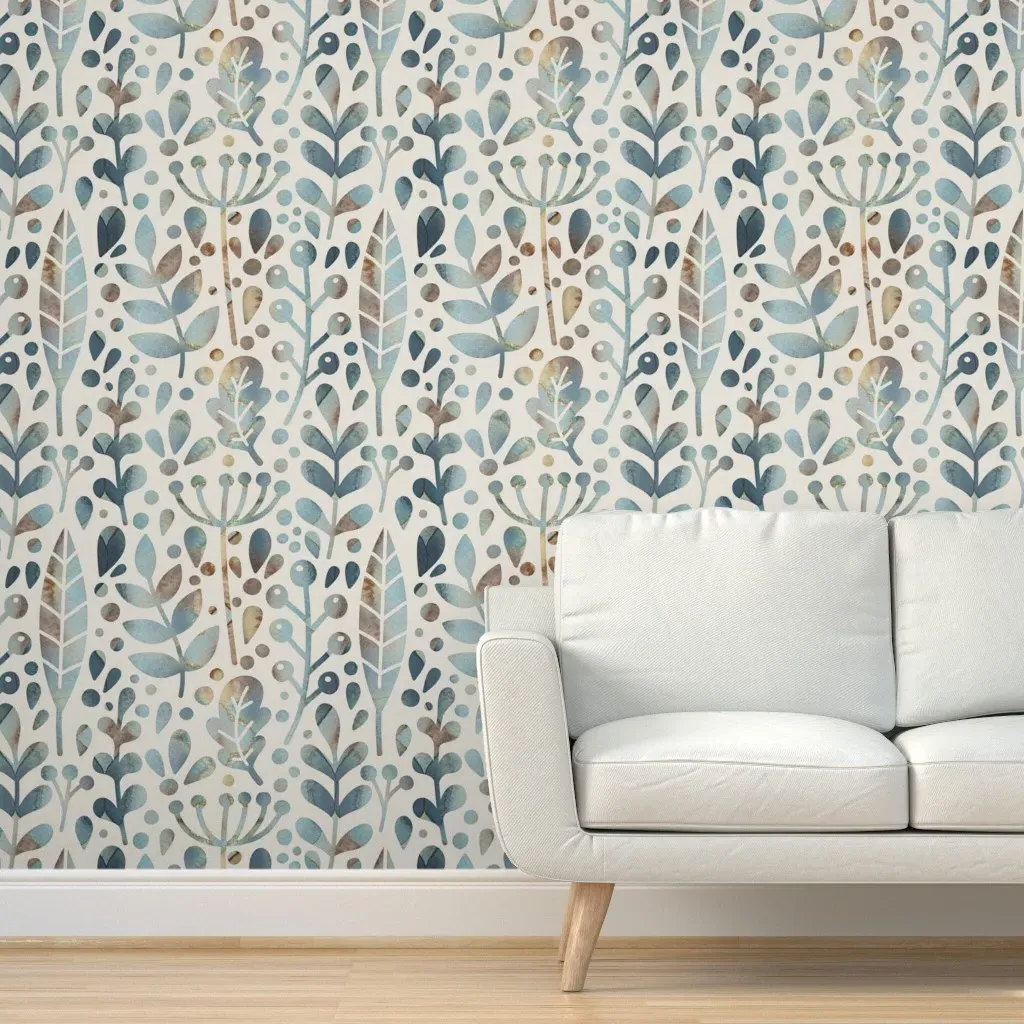Neutral Retreat Peel and Stick Wallpaper - Muted Blue product