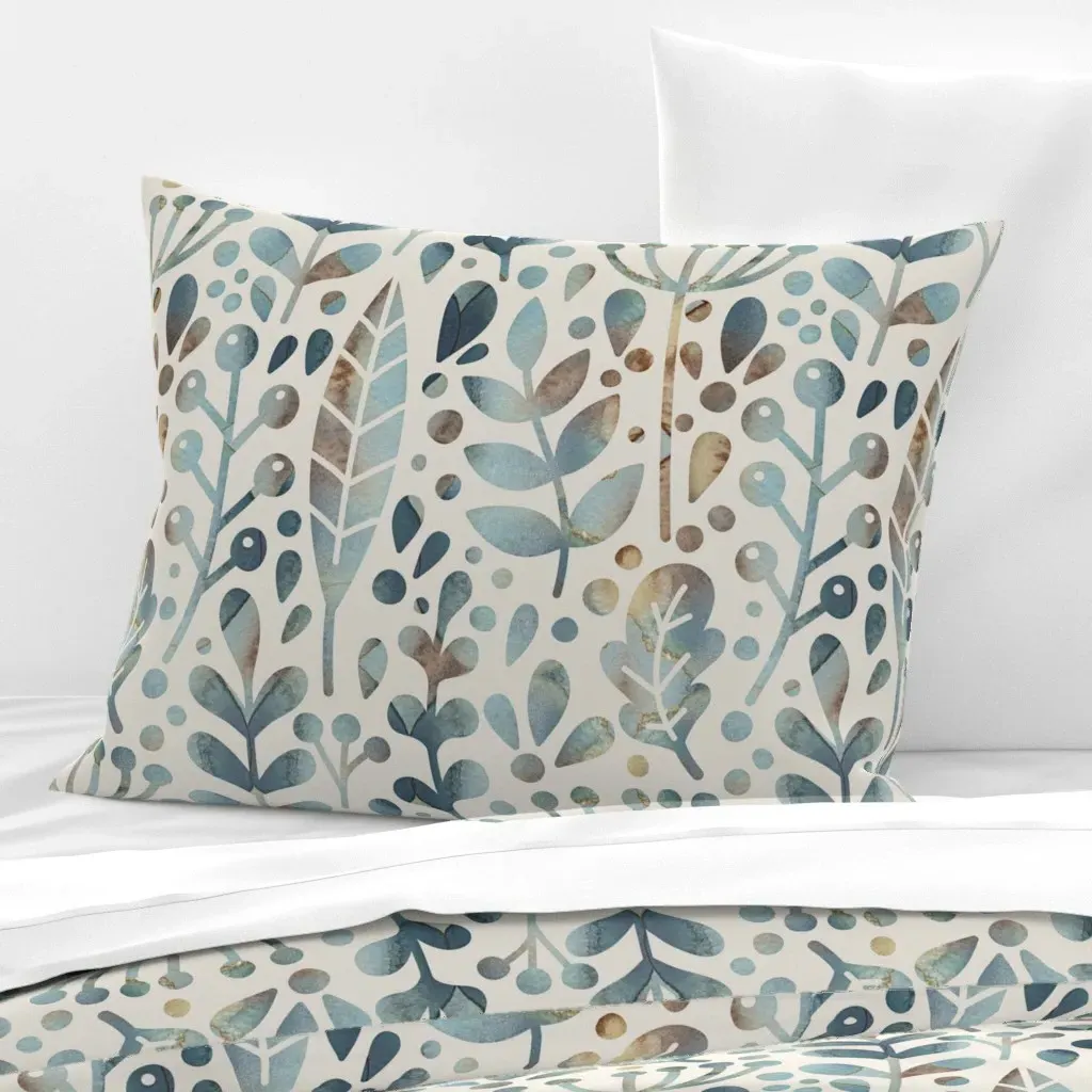 Neutral Retreat Standard Knife Edge Pillow - Dusty Blue, Cotton Sateen product