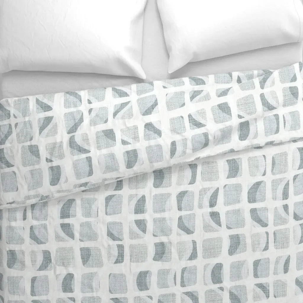 Neutral Wavy Pattern Duvet Cover - Light Gray alternate view