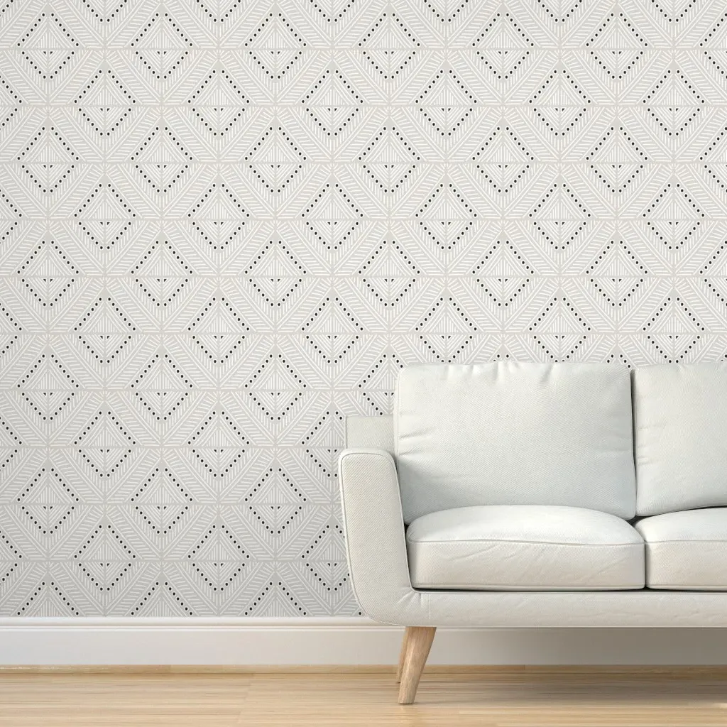New Geo Magnolia Peel and Stick Wallpaper - White product