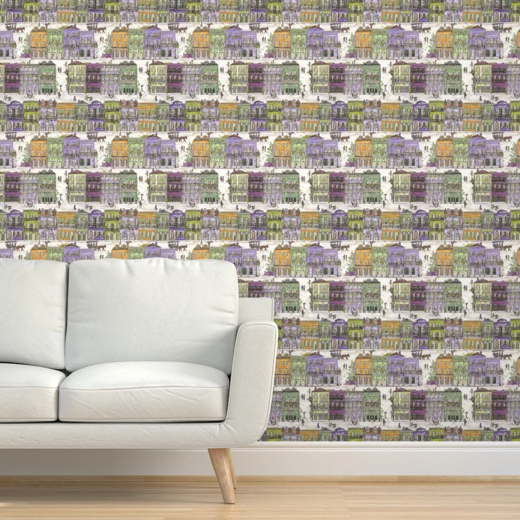 New Orleans French Quarter Peel and Stick Wallpaper - Lavender product