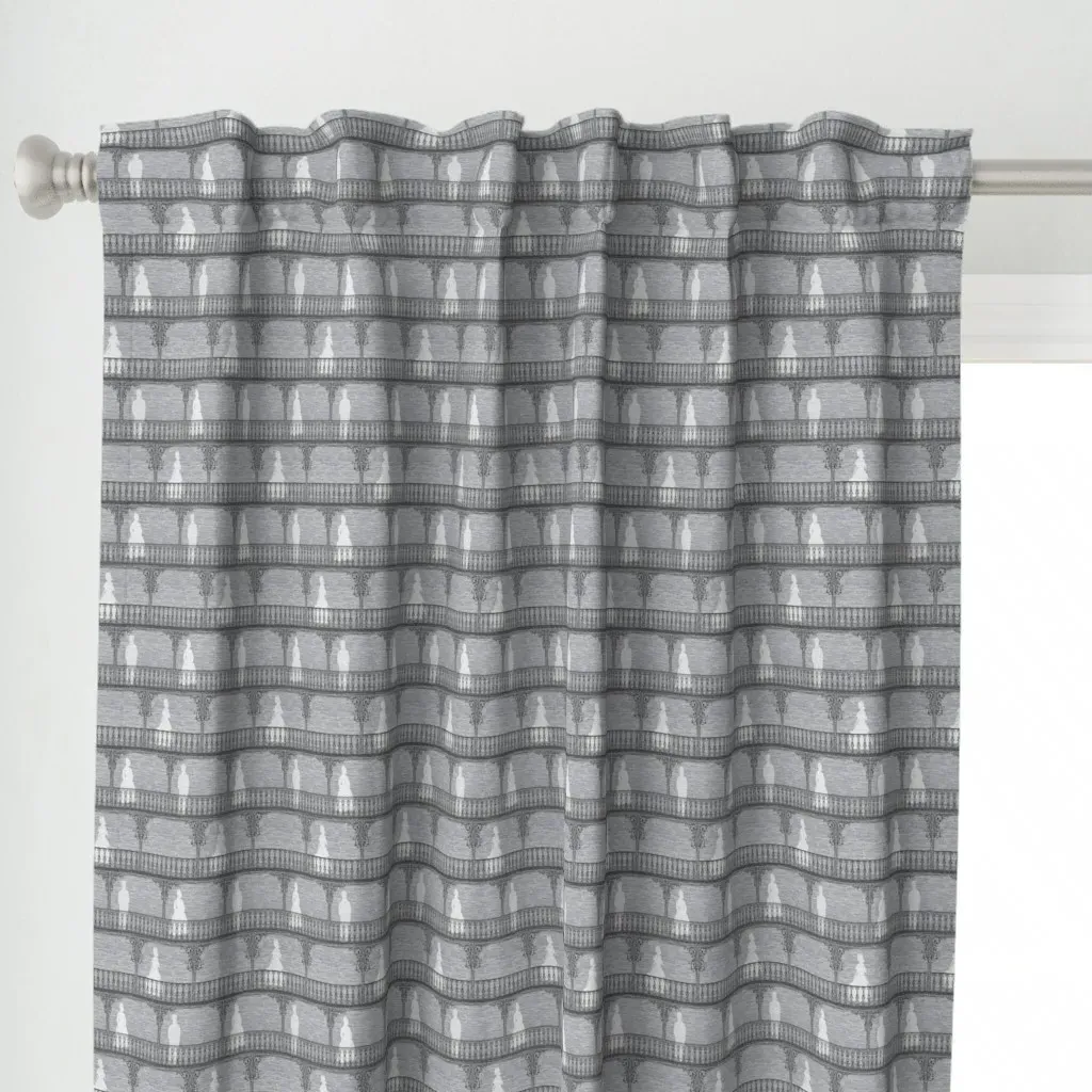 New Orleans Ghosts Curtain Panel - Gray alternate view