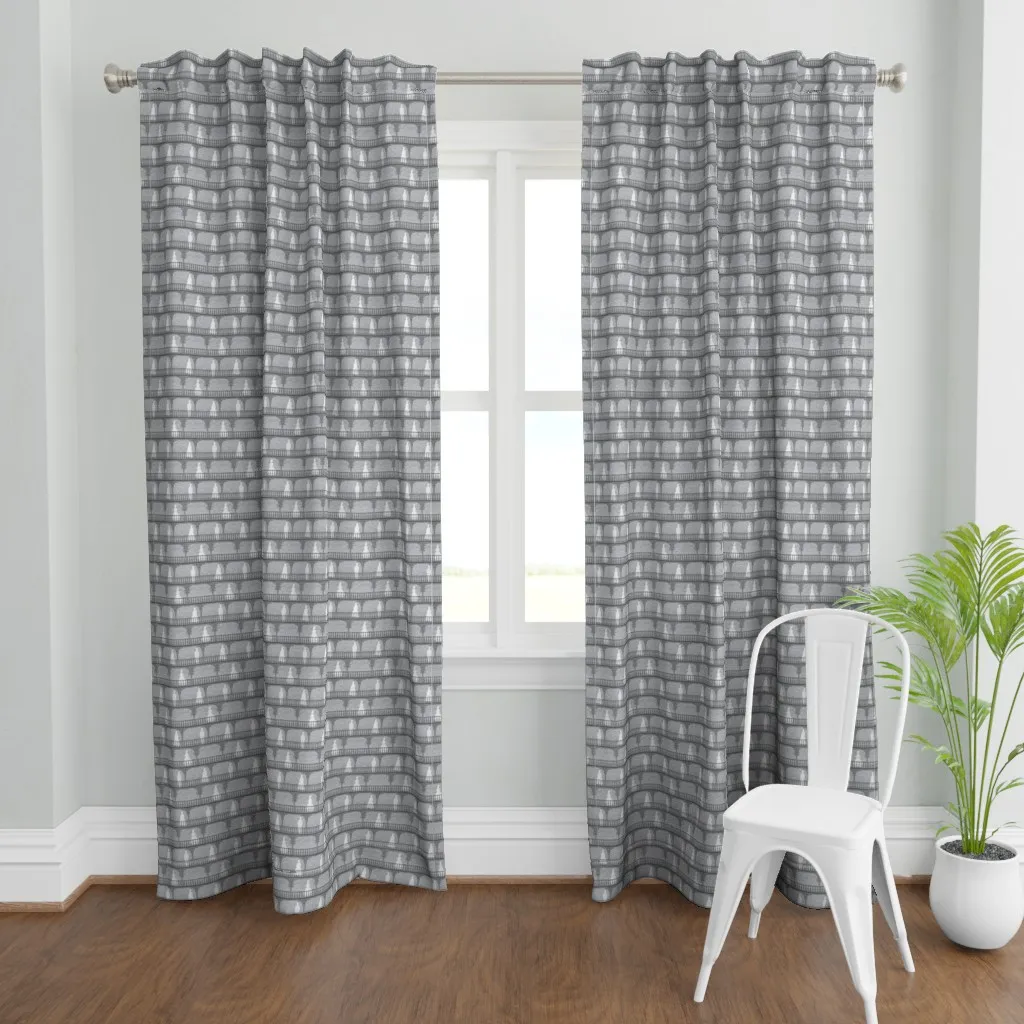New Orleans Ghosts Curtain Panel - Gray product