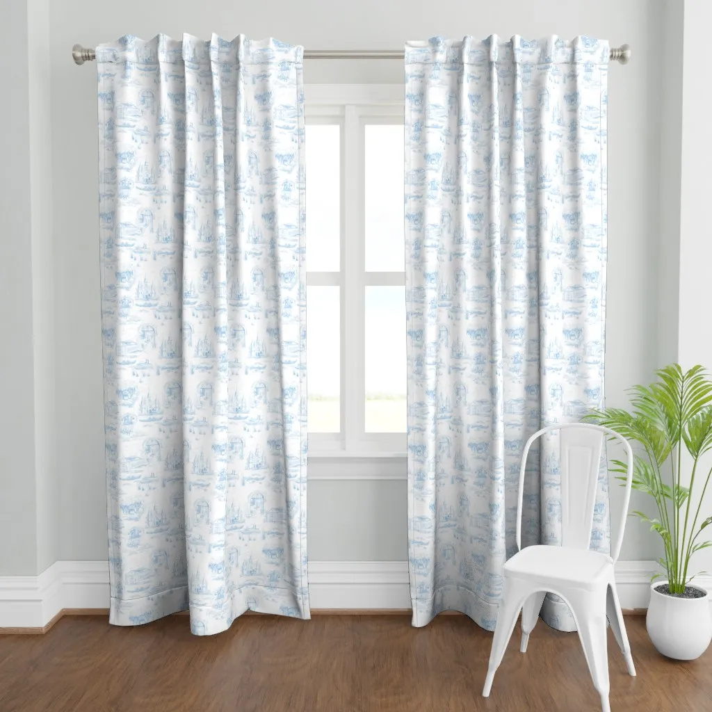 New Orleans Toile Curtain Panel - Blue product
