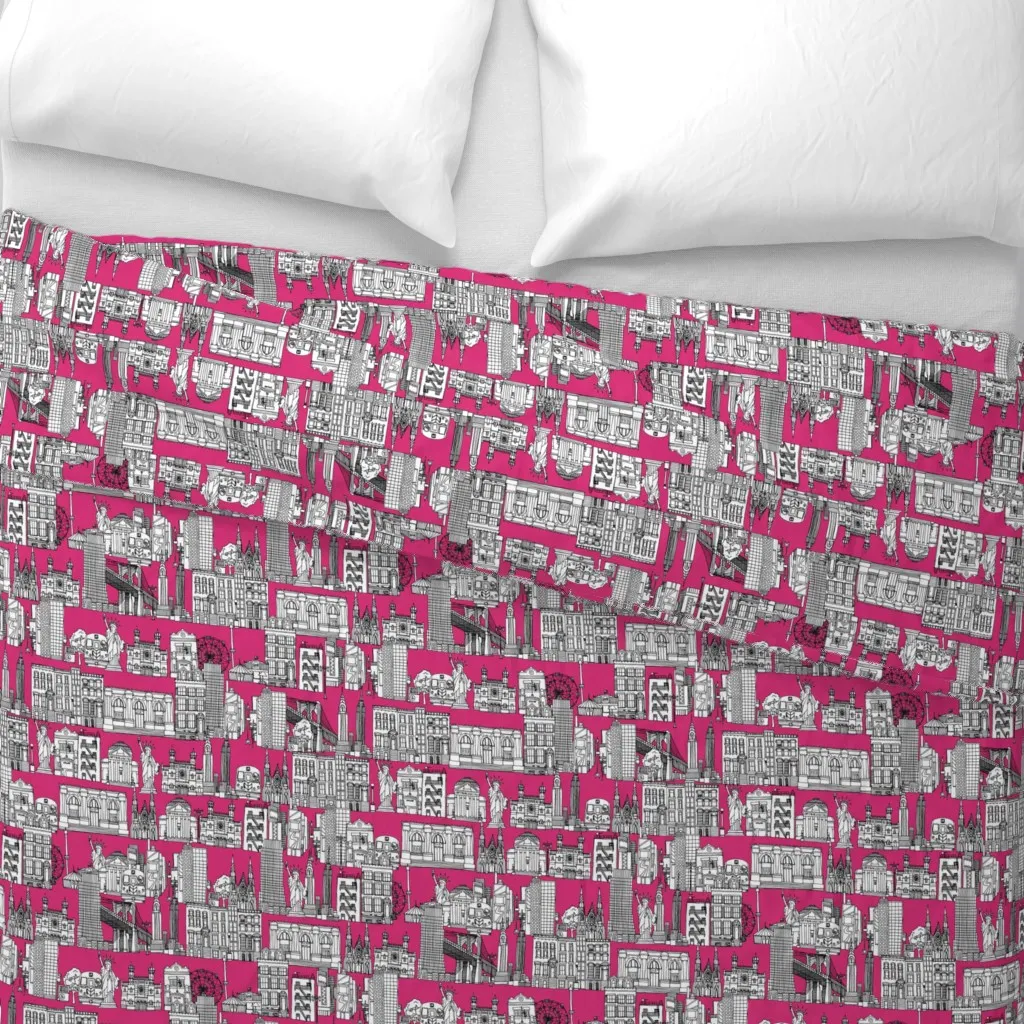 New York Duvet Cover - Pink alternate view
