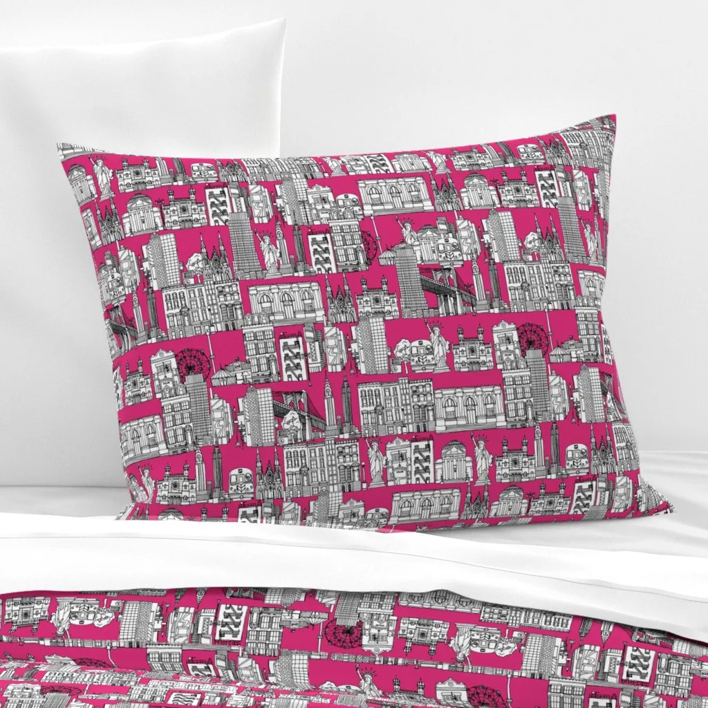 New York Standard Knife Edge Cushion Cover - Pink, Cotton Sateen product