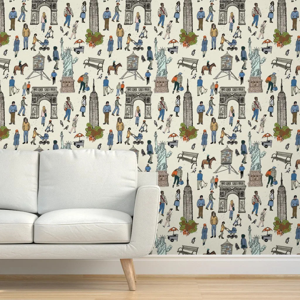New York Stroll Peel and Stick Wallpaper - Beige product