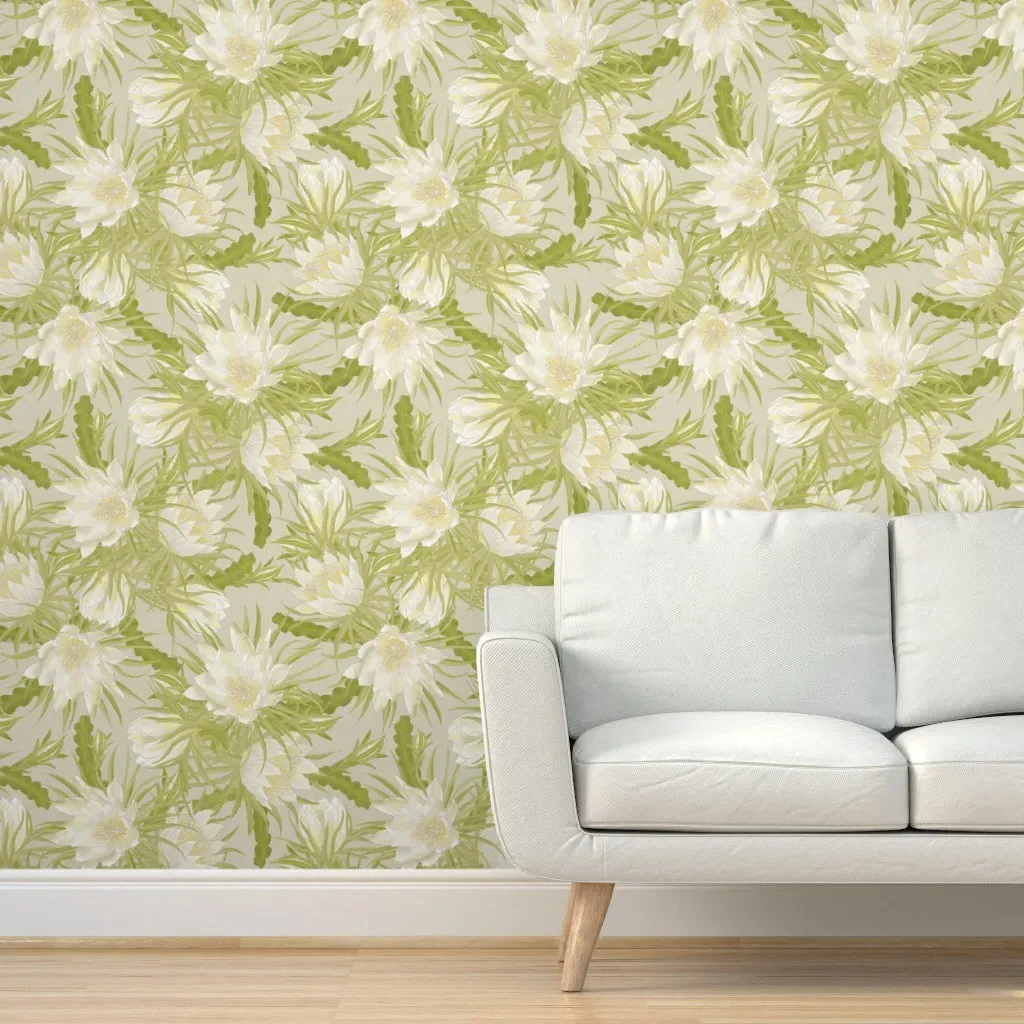 Night Blooming Cereus Peel and Stick Wallpaper - Off-White product