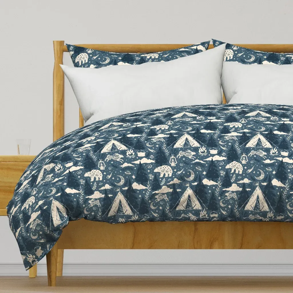 Night Camping Adventure Duvet Cover - Cream product