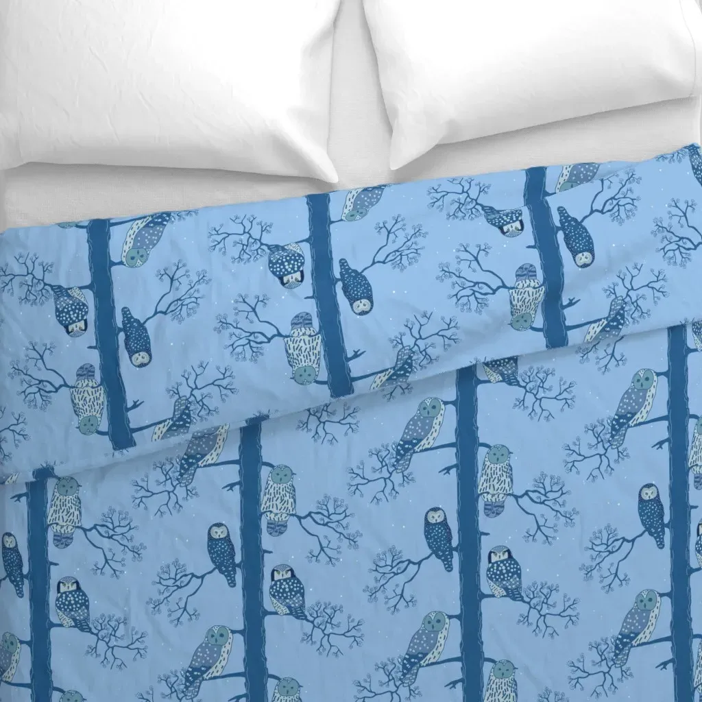 Night Owls Duvet Cover - Light Blue alternate view