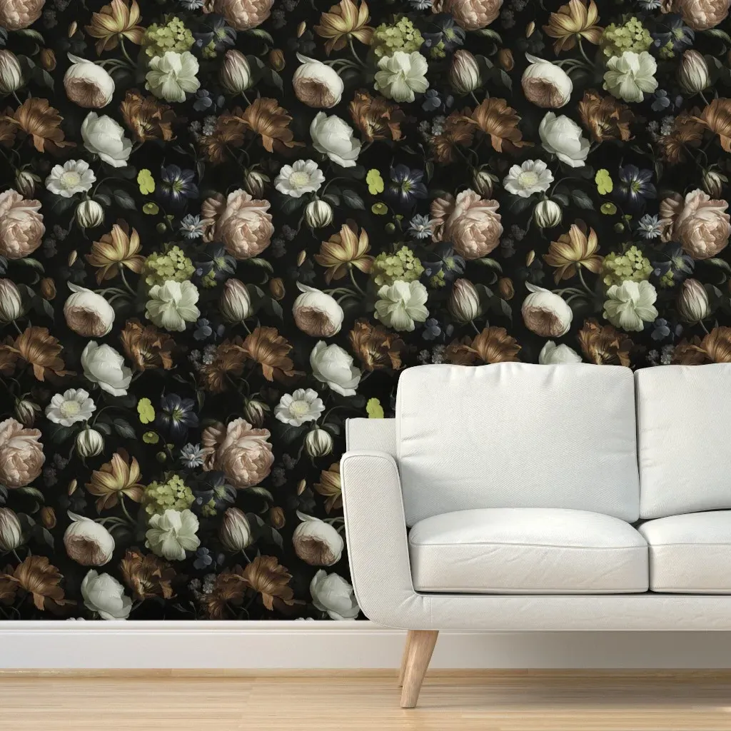 Nightshade Bouquet Peel and Stick Wallpaper - Peach, Blush product