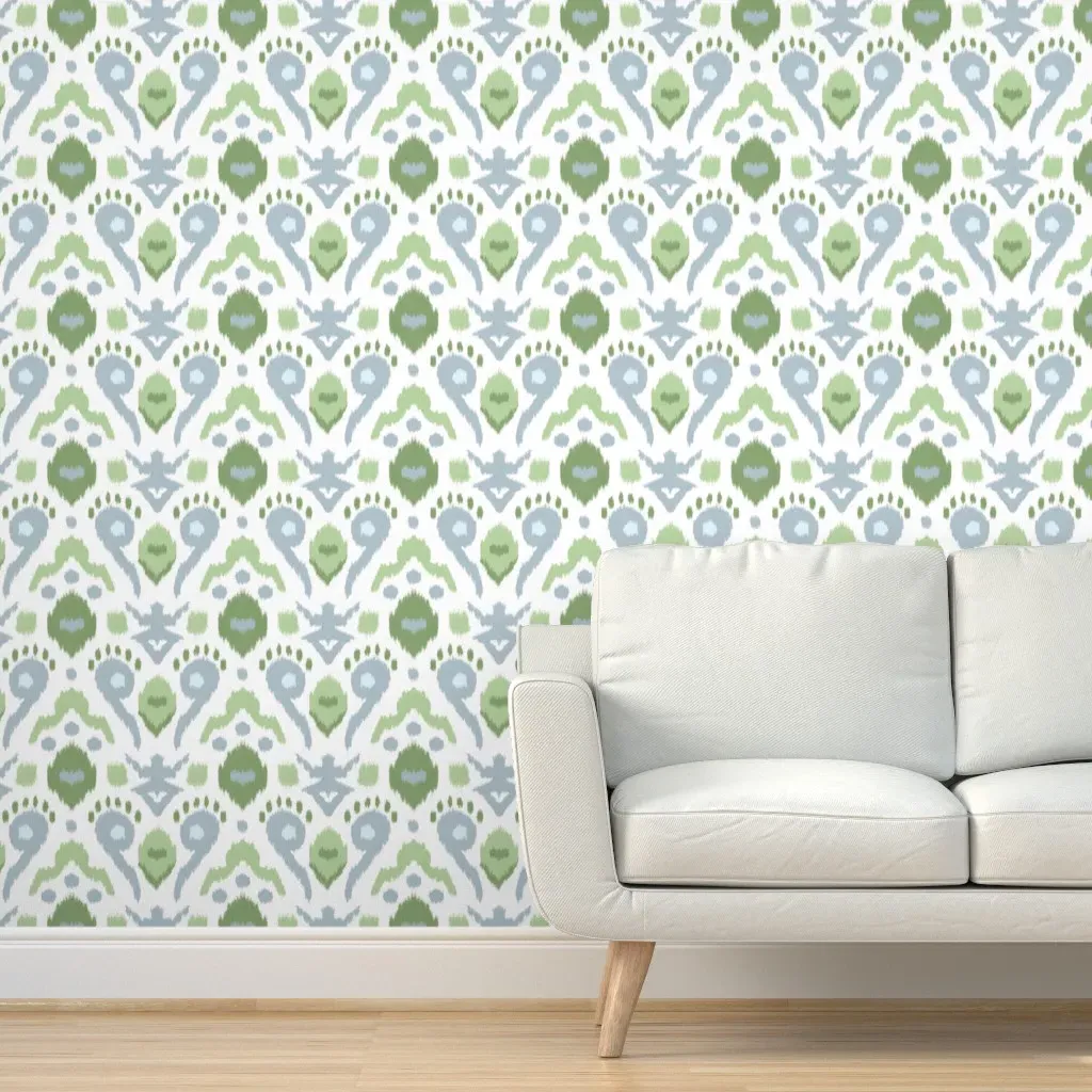 Nina Ikat Peel and Stick Wallpaper - Light Green product