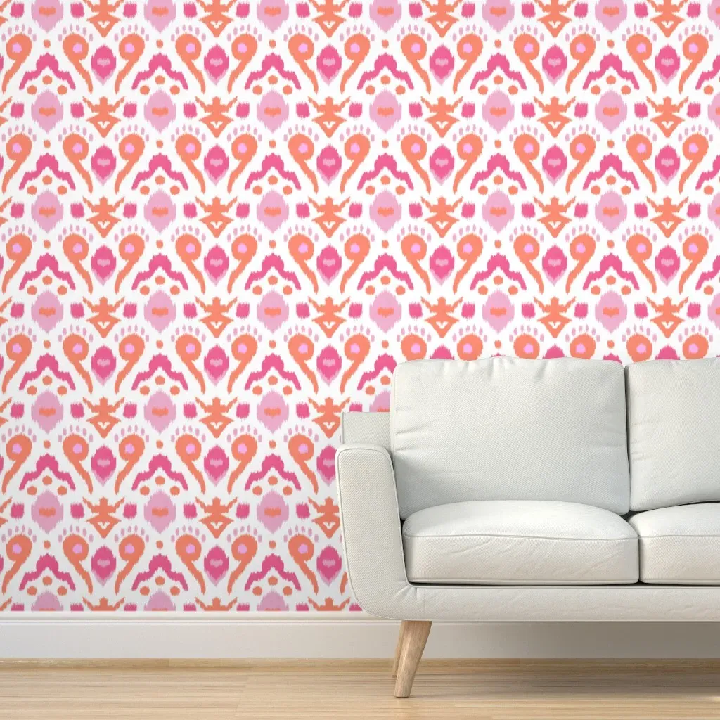 Nina Ikat Peel and Stick Wallpaper - Pink product