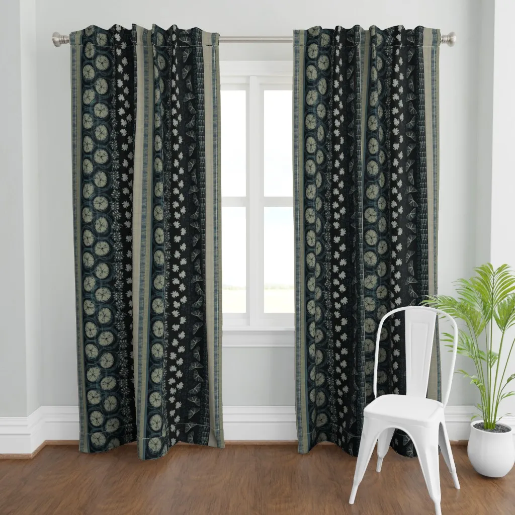Nomad-Rich Black Curtain Panel - Dark Teal product