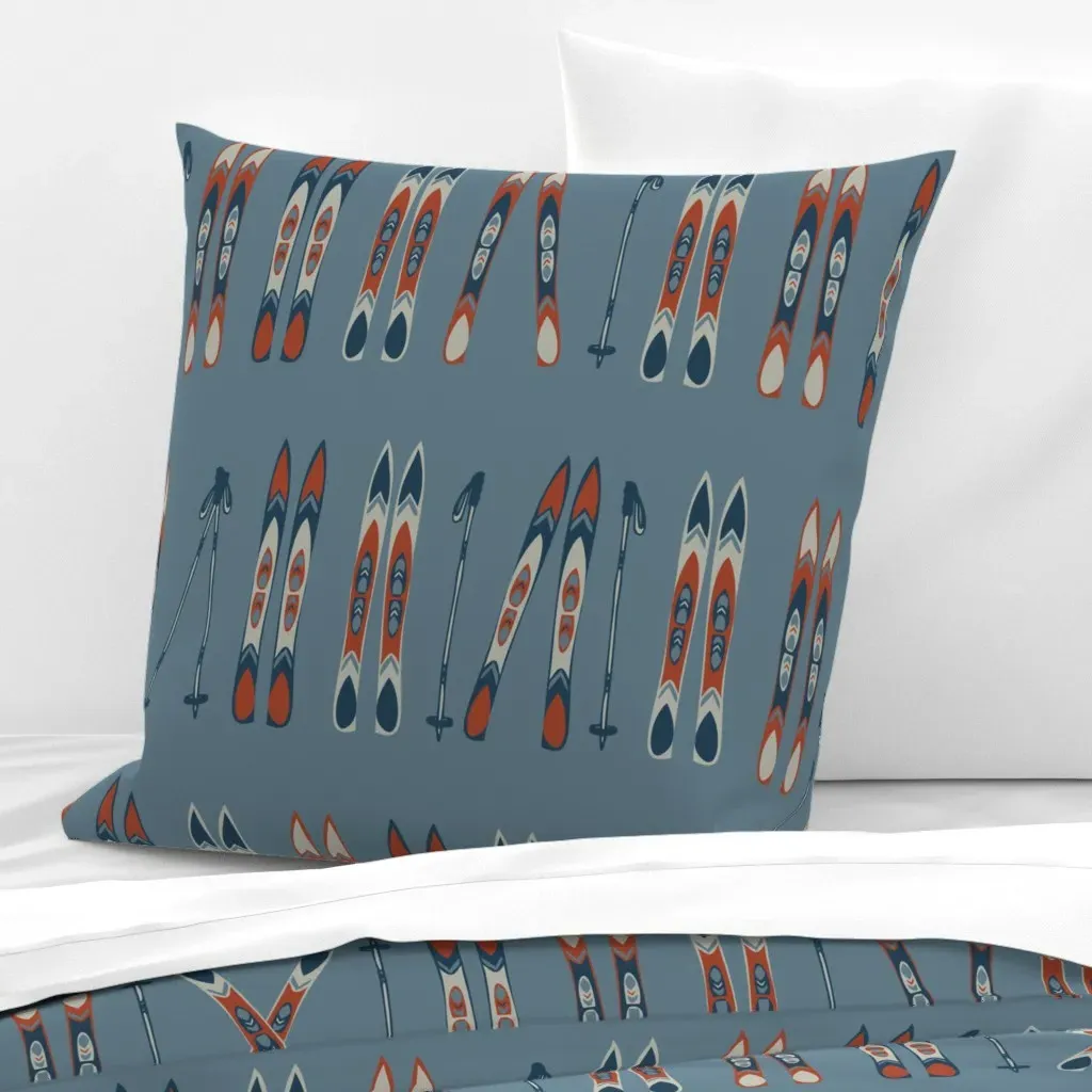 Nordic Ski Euro Pillow Sham - Dark Blue product