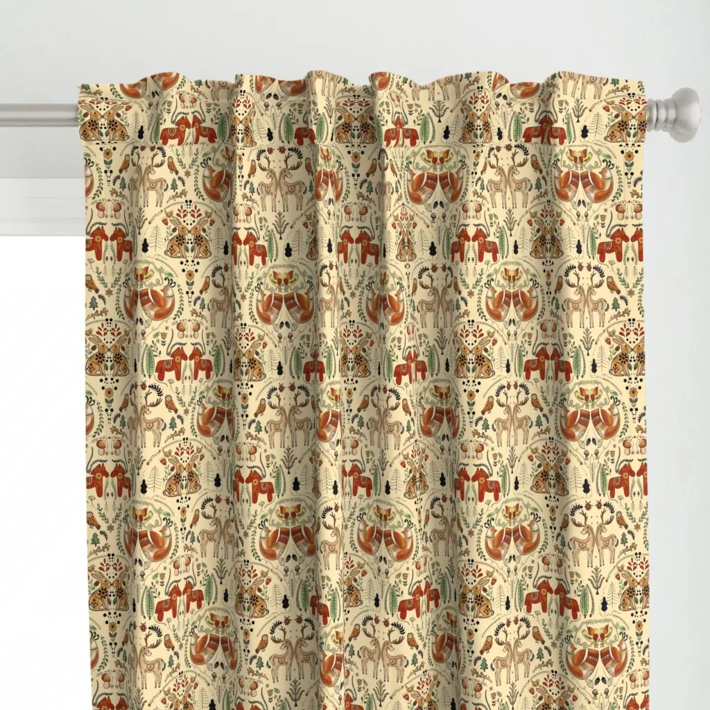 Nordic Woodland Curtain Panel - Brown alternate view