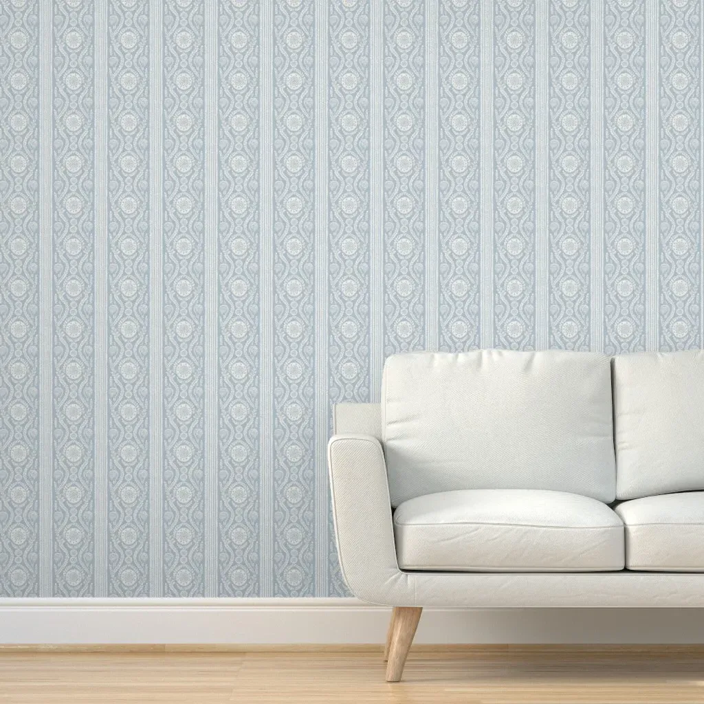 Normandy Reverse Peel and Stick Wallpaper - Light Gray Blue product