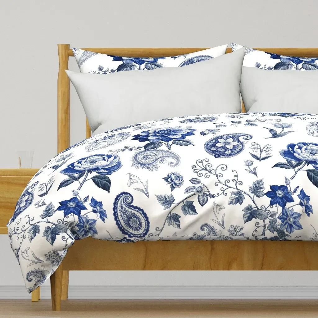 North Atlantic Navy Botanical Duvet Cover - Blue product