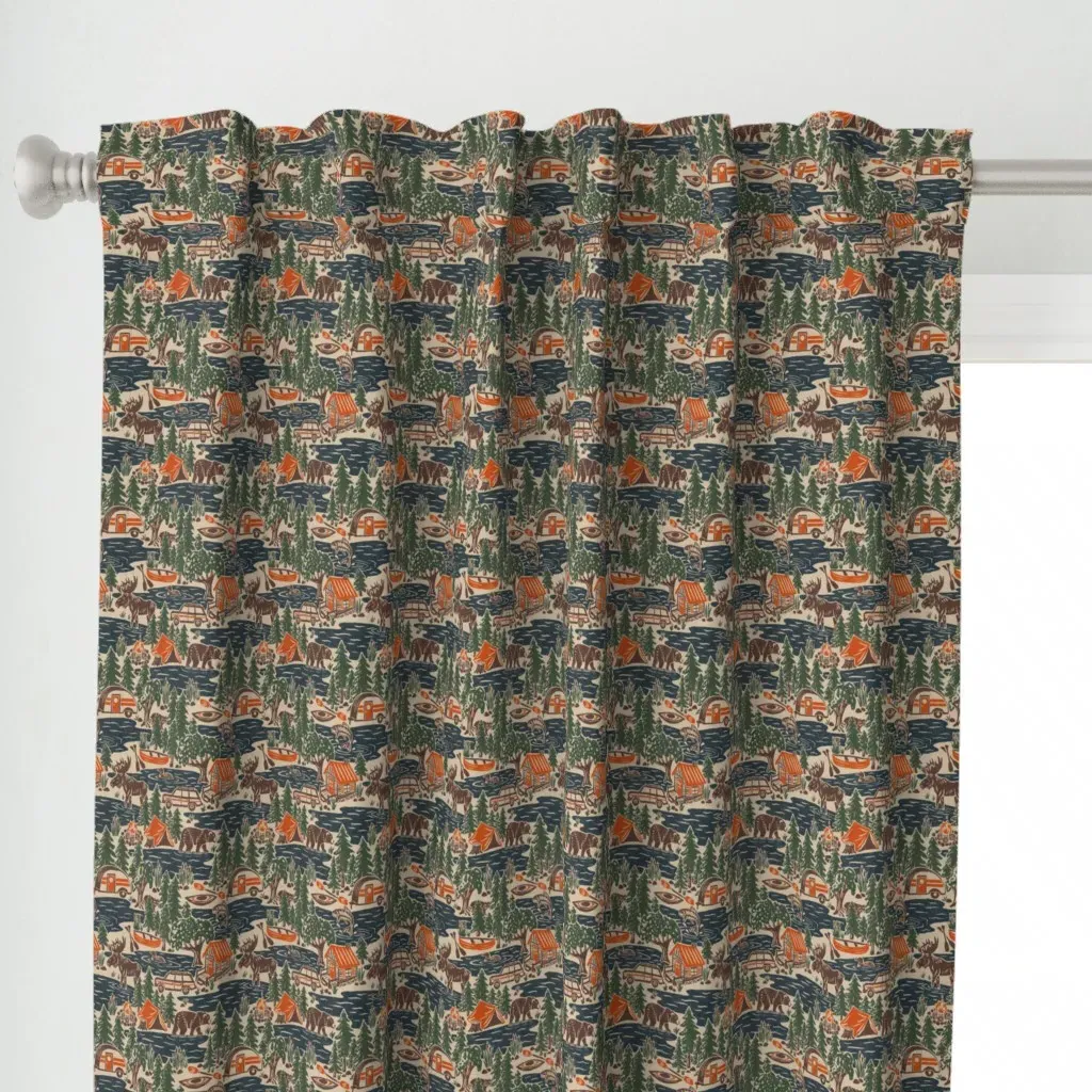 North Country Summer 6" Curtain Panel - Navy Blue alternate view