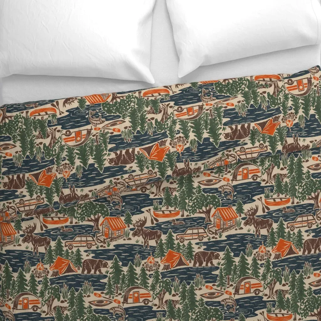 North Country Summer Extra Duvet Cover - Dark Teal alternate view