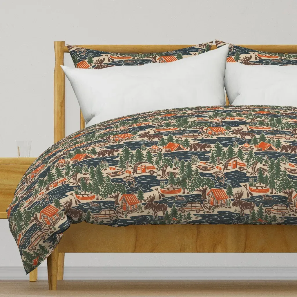 North Country Summer Extra Duvet Cover - Dark Teal product