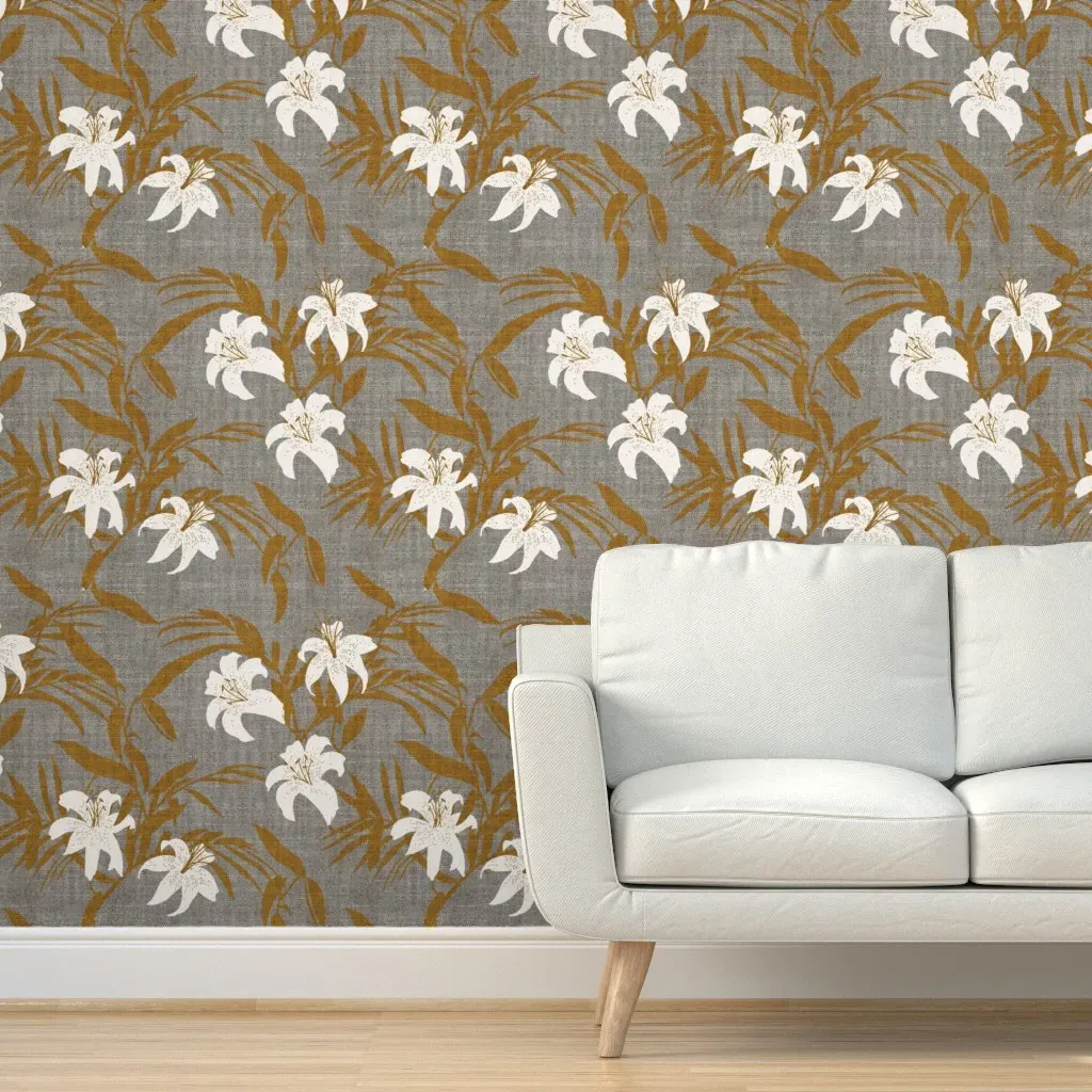 North Lily Night Peel and Stick Wallpaper - White product