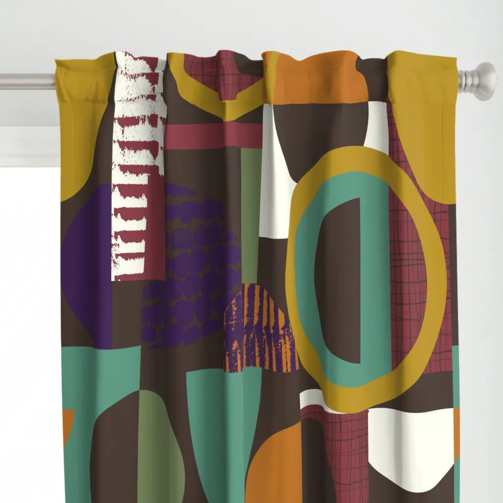Northern Retro Curtain Panel - Brown alternate view