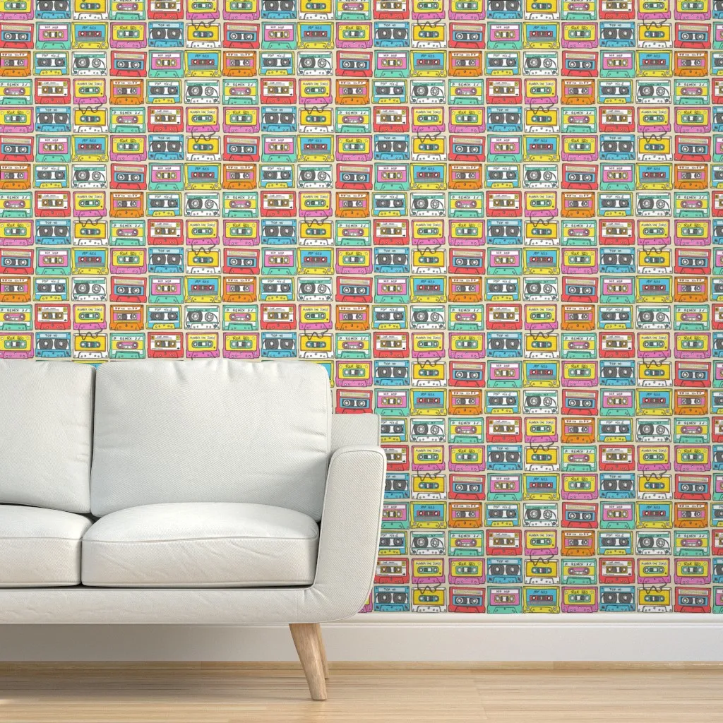 Nostalgia Mix Tape Peel and Stick Wallpaper - Beige product
