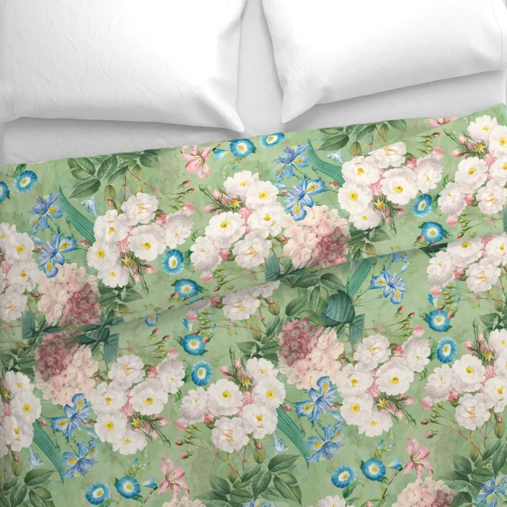 Nostalgic Cottage Antique Duvet Cover - White alternate view