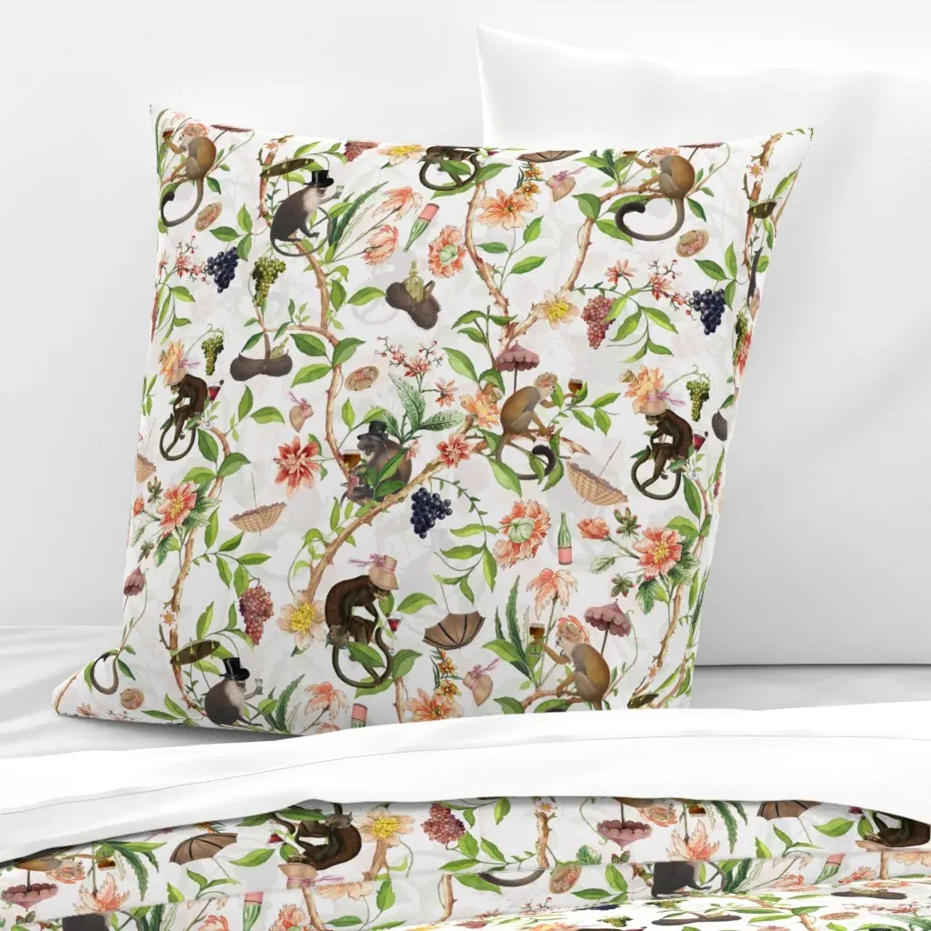 Nostalgic Garden Party Chinoiserie Euro Pillow Sham - Green product