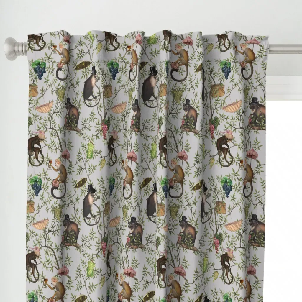 Nostalgic Garden Party Curtain Panel - Gray alternate view