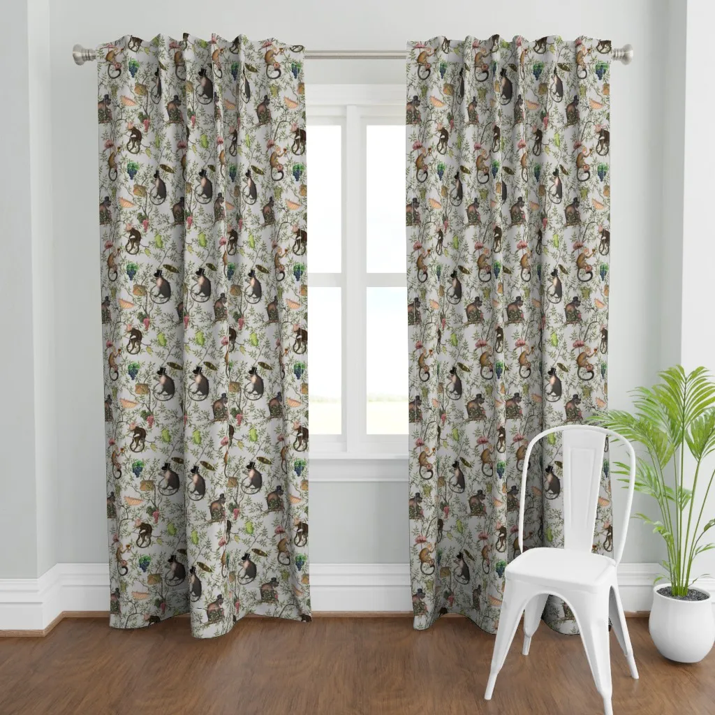 Nostalgic Garden Party Curtain Panel - Gray product