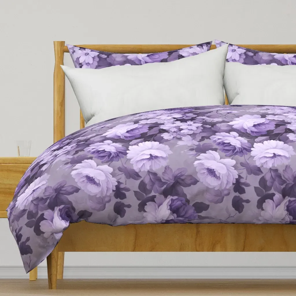 Nostalgic Pastel Flower Garden Duvet Cover - Lavender product