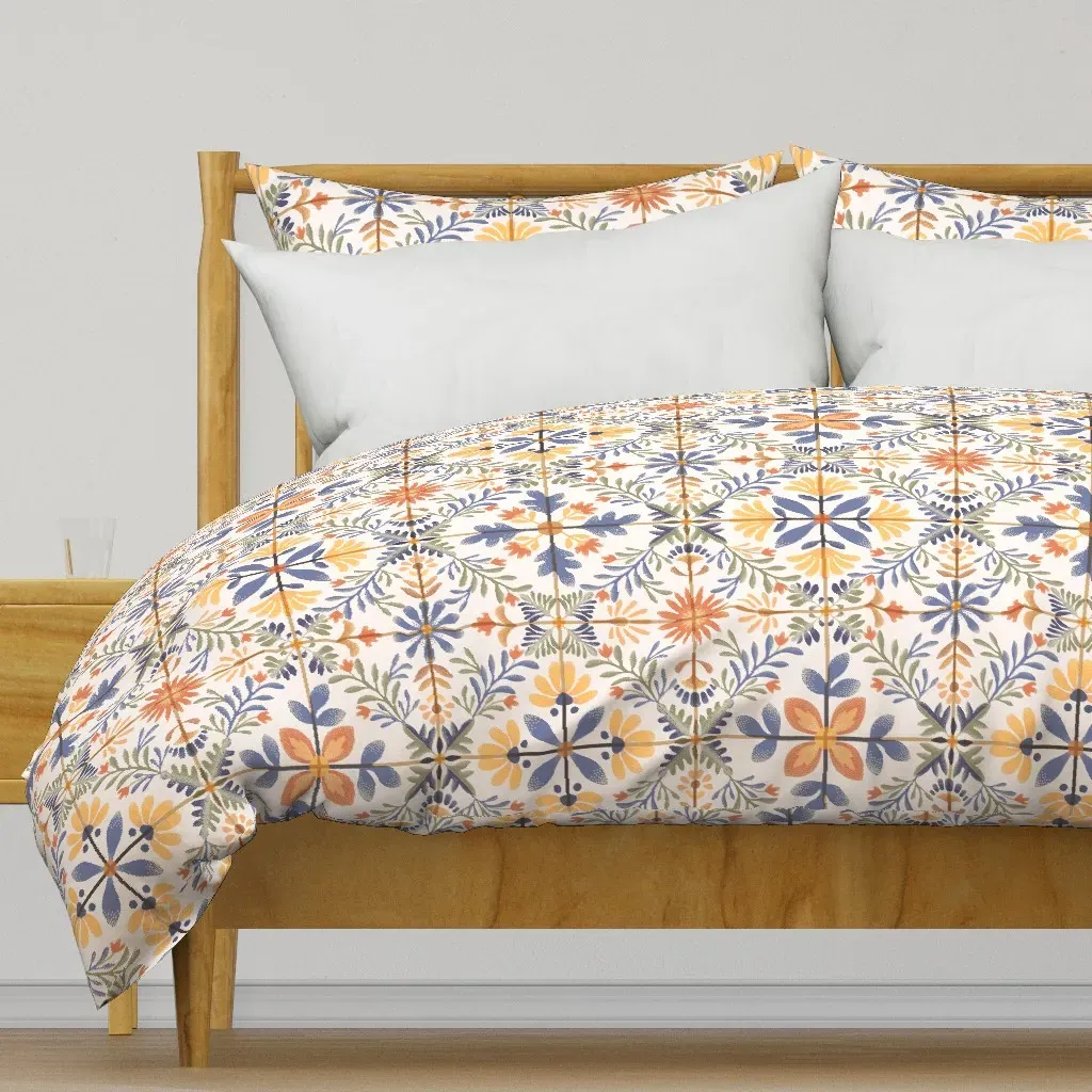 Nostalgic Vintage Tile Duvet Cover - Orange product