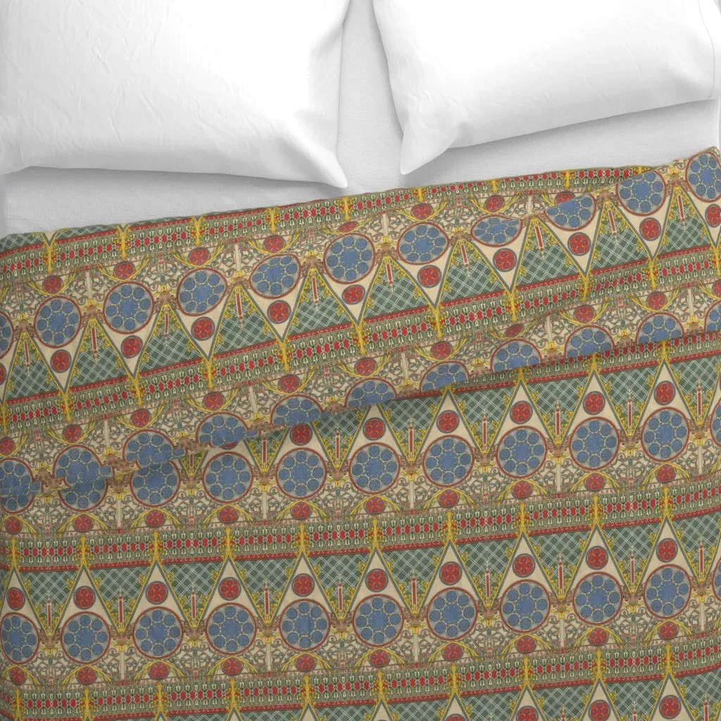 Notre Dame Chapelle Transept Duvet Cover - Red alternate view
