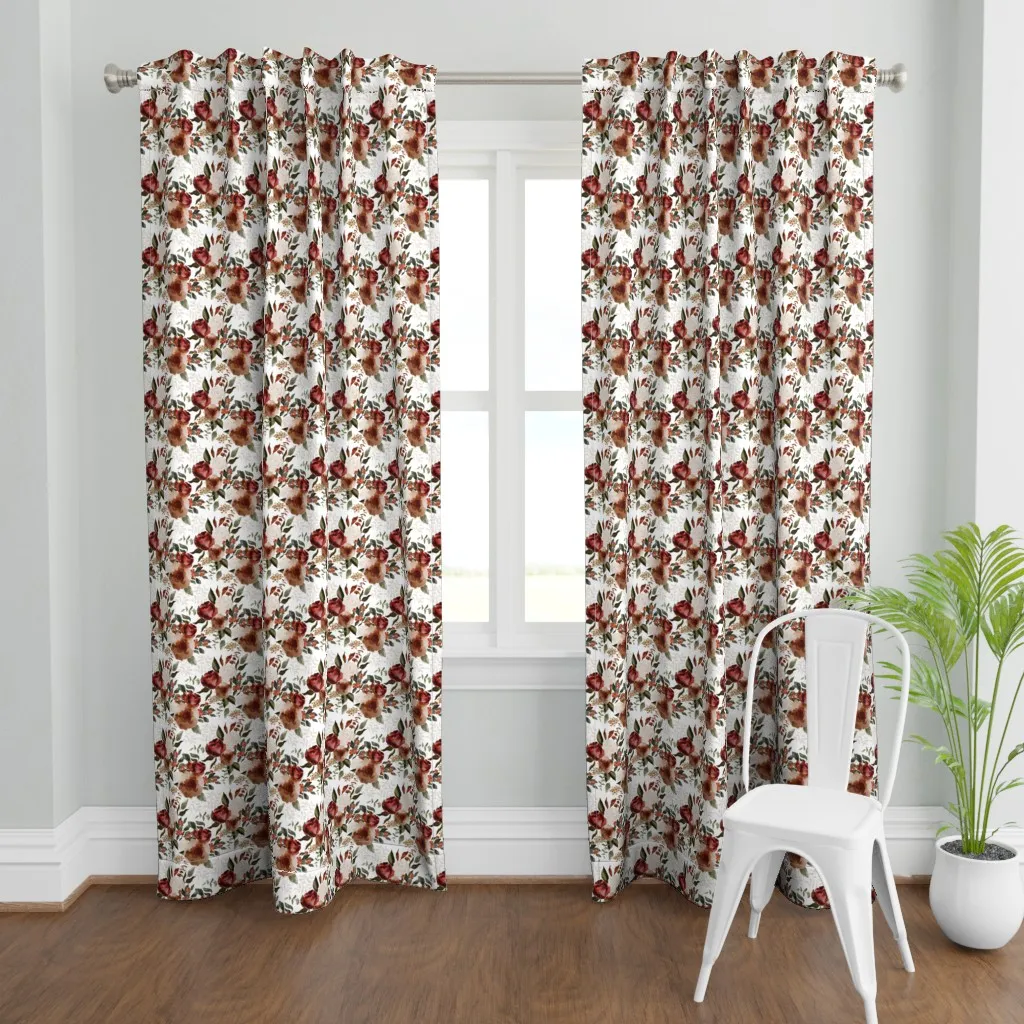November Rain Florals Curtain Panel - Burgundy product