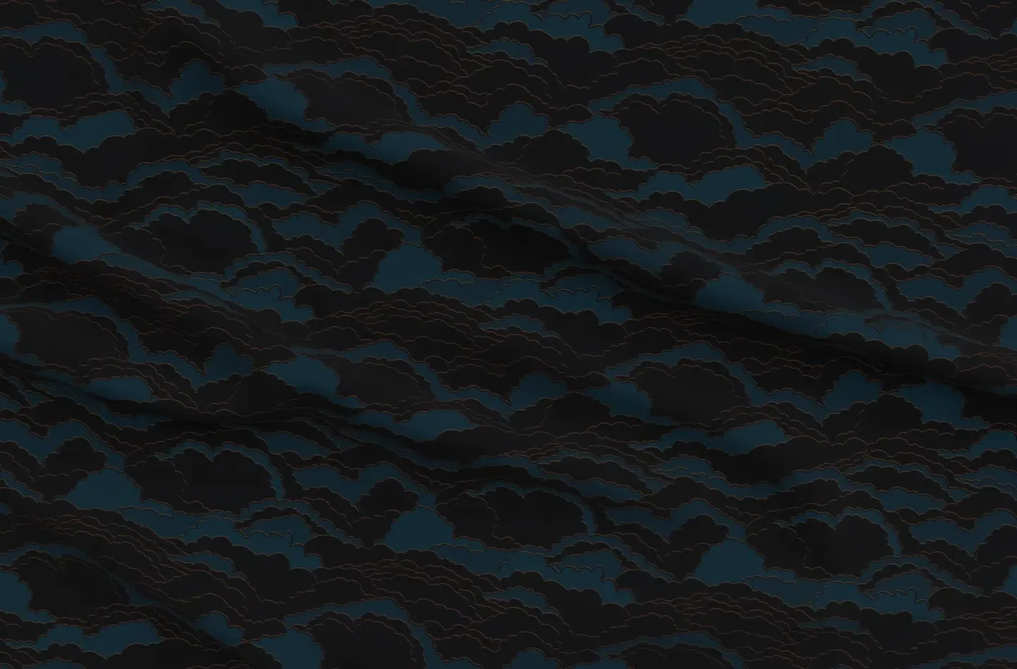 Nuages Dans La Chambre Large Scale Printed Fabric - Blue, Black product