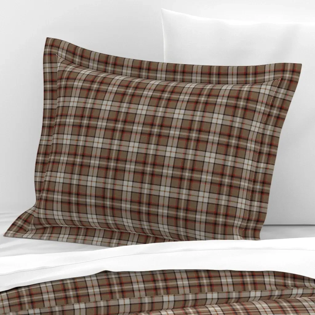 Nubbly Plaid Standard Flanged Cushion Cover - Taupe, Cotton Sateen product