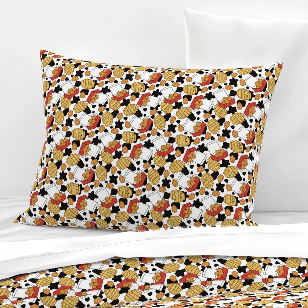 Nuggets And Fries Standard Knife Edge Cushion Cover - Orange, Cotton Sateen product
