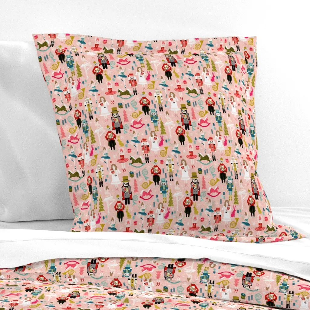 Nutcracker Ballet Christmas Euro Pillow Sham - Pink product