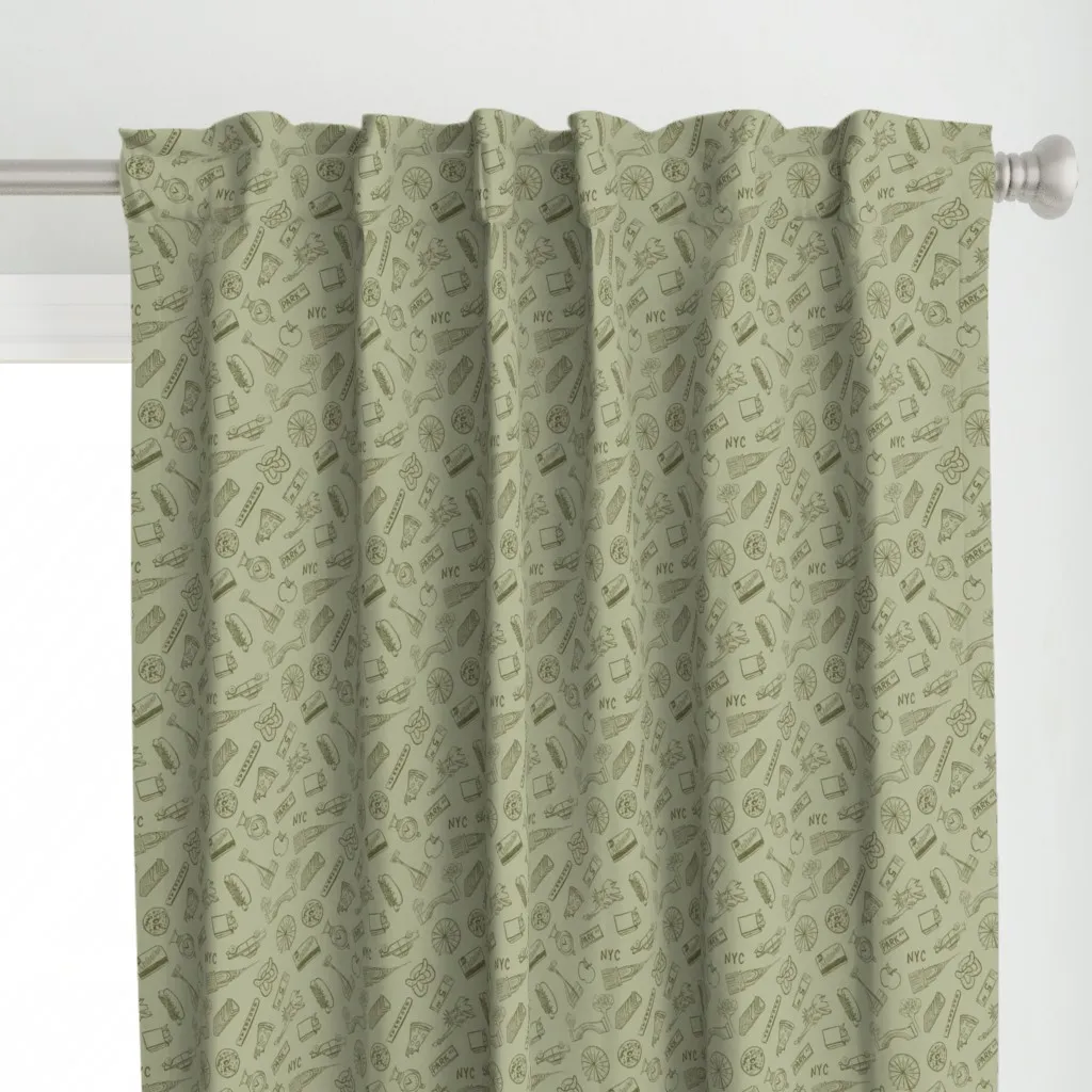 NYC Landmarks Curtain Panel - Khaki alternate view
