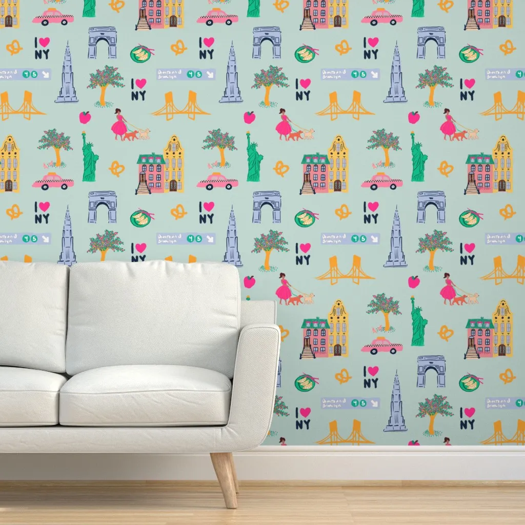 NYC Spring Light Mint Peel and Stick Wallpaper - Pink product