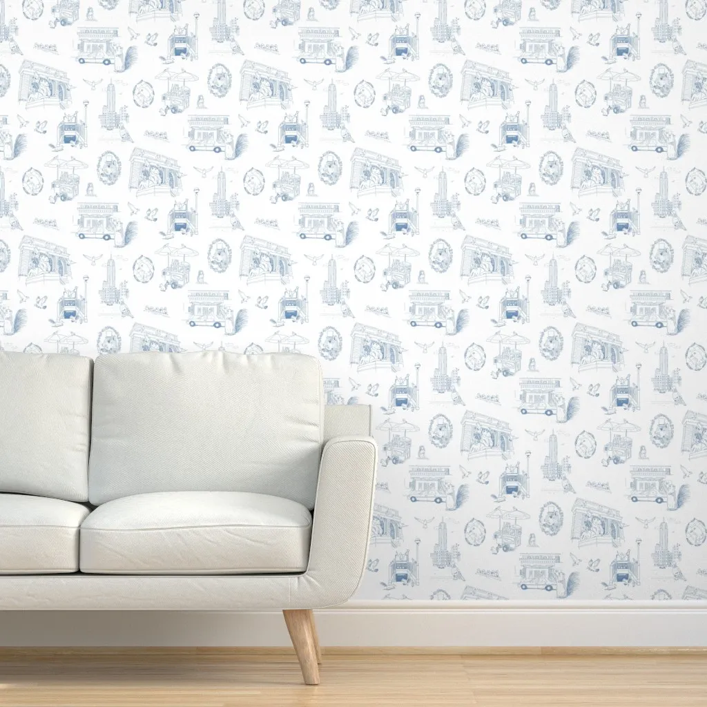 NYC Toile Peel and Stick Wallpaper - Light Blue product