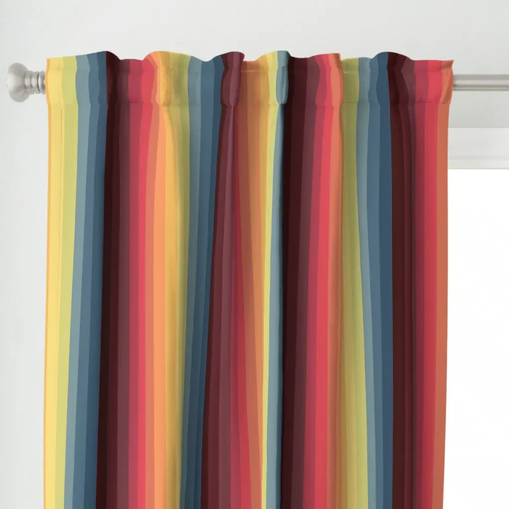 Oahu Sunset Stripe Curtain Panel - Coral alternate view