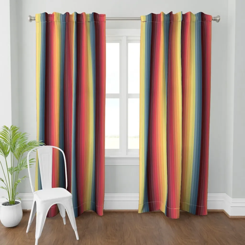 Oahu Sunset Stripe Curtain Panel - Coral product