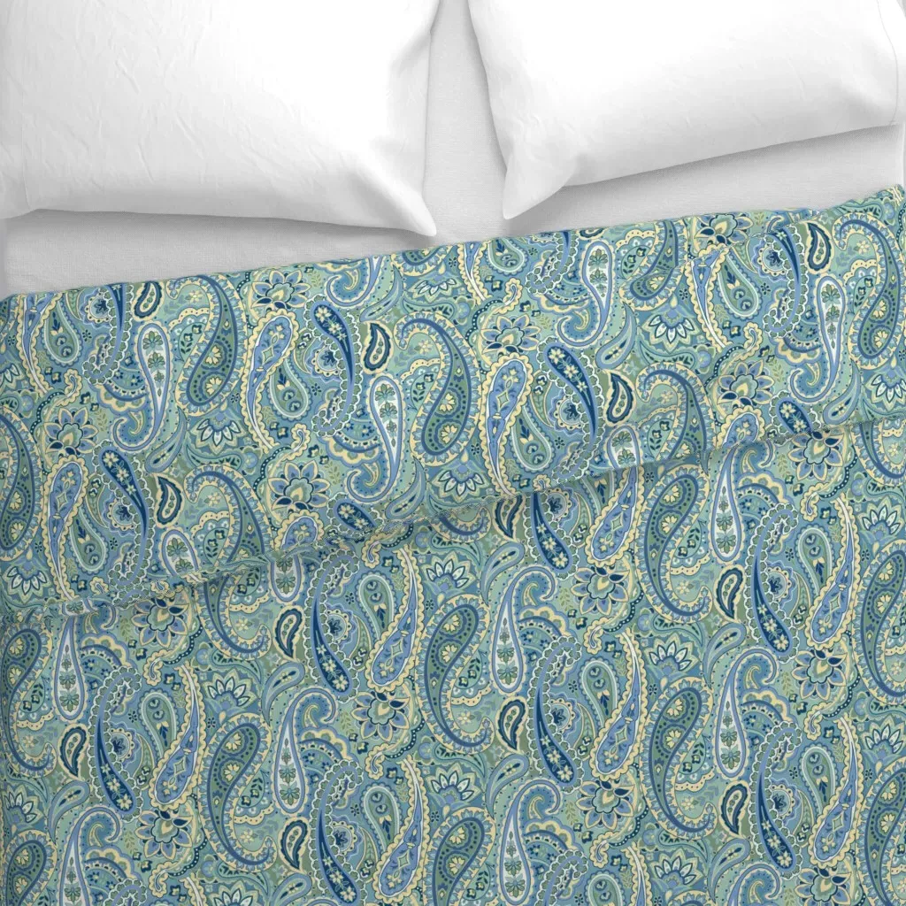 Ocean Blue Paisley Duvet Cover - Blue alternate view