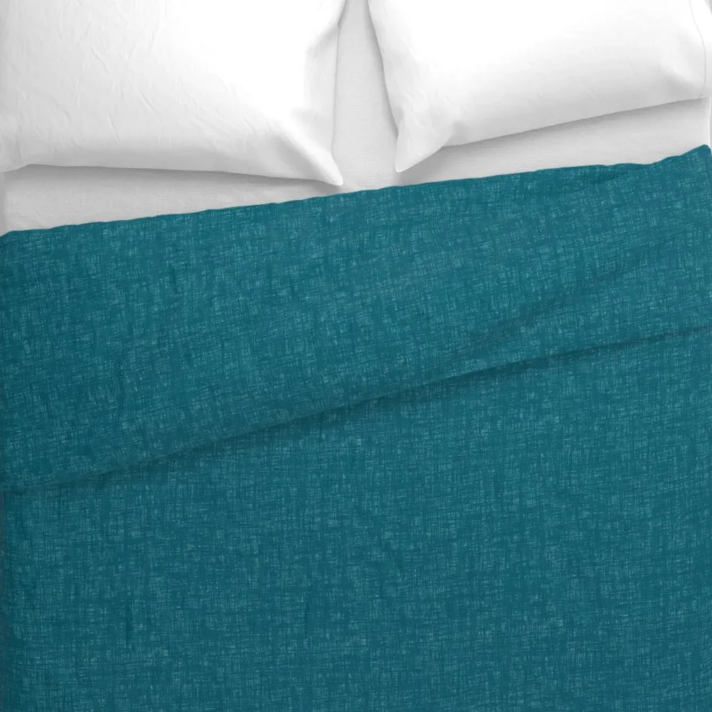Ocean Blue Woven Grunge Duvet Cover - Teal alternate view