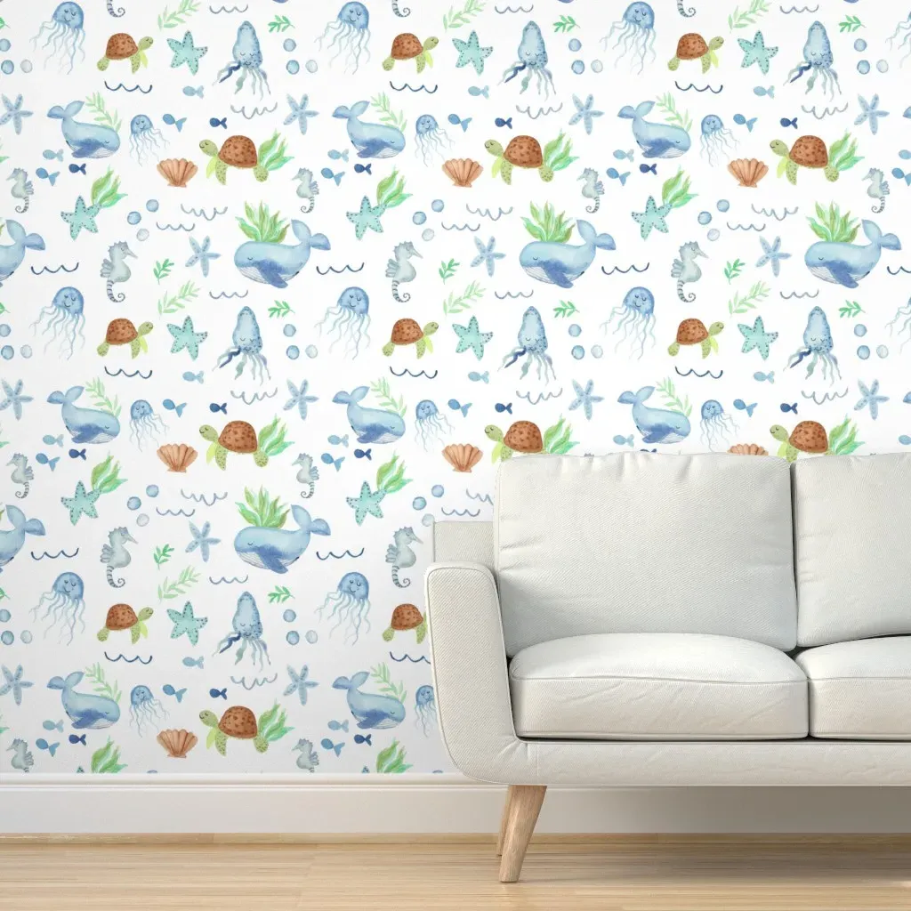 Ocean Dreams Large Peel and Stick Wallpaper - Light Blue product